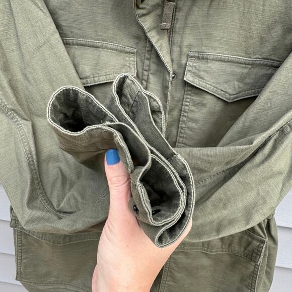 Lands’ End size M Petite Hooded Cargo Utility Jacket - Olive or Army Green - Picture 10 of 16